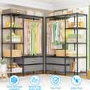 Ulif F3 Heavy Duty Clothes RackWith Fabric DrawersFreestanding Clothing Racks for Hanging ClothesAdjustable Closet Organizer SystemPortable Garment Rack 40" W x 15" D x 72" HMax Load 700LBSBlack