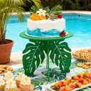 Lallisa 12" Palm Tropical Cake Stand for Hawaiian Party Cupcake Stand Jungle Luau Decorations Hawaiian Cupcake Holder for Tropical Themed Safari Zoo Birthday Party Favor Supplies