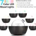 280ml Glass Essential Oil Diffuser Aromatherapy Diffusers Ultrasonic Cool Mist Humidifier with 2 Mist Modes & 7 Color LED Lights and Waterless Auto Shut-Off for Home Office Spa Bedroom,Dark Wood Grain