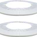 Flange Pipe Cover Decoration, 7.48 to 8.66 in (190-220mm) PP Plastic Escutcheon Collar Water Drain Line Cover, Reinforced Type Plumbing Cover Plates for Wall Tube Decor White, 2pcs