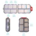 1Pack Travel Pill Organizer - 10 Compartments Pill Case, Compact and Portable Pill Box, Perfect for On-The-Go Storage, Pill Holder for Purse Gray