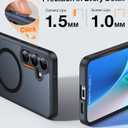 TORRAS Strong Magnetic & Seamless Stand for Samsung Galaxy S25 Case, Fit for MagSafe, Mil-Grade Drop Protection, Adjustable Kickstand for Samsung Galaxy S25 Case, Translucent Back/Black Edge