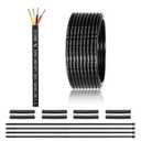 16 Gauge 4 Conductor Electrical Wire 25FT, UL 2464 16 AWG 4 Wire Cable Tinned Copper PVC Stranded 16/4 Core Wire for LED Lighting, Outdoor Low Voltage Extension Cable, Automotive etc.