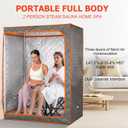 2 Person Portable Steam Sauna Tent, Full Size Foldable Home Spa