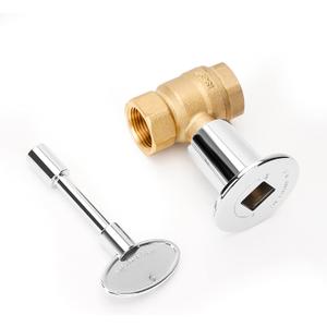 Stanbroil Straight Quarter-Turn Shut-Off Valve Kit for NG LP Gas Fire Pits with Polished Chrome Flange and Key- 3/4" NPT