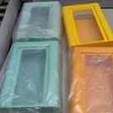 Desk Organizer with Drawers, Stackable Storage Drawers with Compartments Desktop Organization for Office Supplies, Makeup, Pencils, Tape, Erasers, Paperclips, Chargers (4 Pack) (Orange+Green+Yellow+Grey)