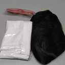 3 PCS Halloween Burger Costume Set Include Flip Wig Half Apron Glasses for Women Dress Up