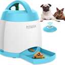 PETGEEK Dog Food Dispenser Toy, Treat Dispensing Dog Toys for IQ Training, Interactive Puzzle Toys to Keep Them Busy, 3000mAh USB Rechargeable Pet Treat Dispenser with Push Remote Button, 400ml