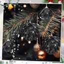 Syhood 12 Pcs Christmas Ball Ornaments Glitter Pinecone Balls Xmas Tree Decoration Hanging Pinecone Ornaments Rustic Pine Cones for Xmas Winter Party Holiday Wedding Home Decorations(Black)