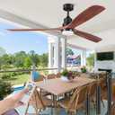 Ceiling Fans with Lights and Remote Control, 72 Inch Outdoor Ceiling Fan with Light, 3 Downrods, ETL Listed, 3 Blades and 6 Speed Large Ceiling Fans Quiet DC Motor for Patios Farmhouse (72 Inch, Walnut Wood)