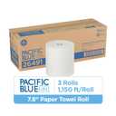 Georgia-Pacific Blue Ultra 8'' High-Capacity Recycled Paper Towel Rolls by GP PRO (Georgia-Pacific), White, 26491, 1,150 Linear Feet Per Roll, 3 Rolls Per Case