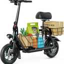 Gyroor Adults Electric Scooter with Large Middle Basket, 300W Motor 15.5 MPH 20 Mile Distance, Foldable E-Scooter with seat for Pets & Cargo