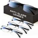 Gaoye 4.0 Executive Style Reading Glasses Men - Durable Readers with Blue Light Filtering- Comfortable Fit with TR90 Frames, +4.0