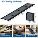 HBTower 63" Long & 17.3" Wide Folding Dog Ramp for Car, SUV & Truck Portable Pet Ramp with Non-Slip Surface, Extra Wide Steps for Large Dogs Up to 250LBS