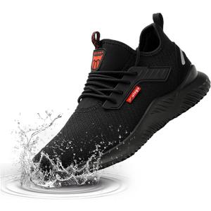 Waterproof Steel Toe Shoes for Men Women Work Shoe Lightweight Safety Sneakers Comfortable Puncture Proof Shoe Zapatos Punta de Acero para Hombres Black