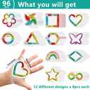 96 Pcs Breath Calm Anxiety Sensory Stickers Reusable Textured Tactile Rough Calming Stickers Adhesive Sensory Strips for Christmas School Office Classroom Desk Adults Teens Tension Anxiety Relief