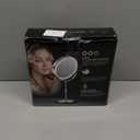 Makeup Mirror with Lights, 1x/20x 360 Rotation Vanity Mirror, Brightness Adjustable Lighted Makeup Mirror with Magnification, 5000 mAh Rechargeable Double Sided Mirror with 3 Colors, Gift for Women (Chrome)