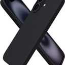 ORNARTO Compatible with iPhone 16 Case 6.1", Slim Liquid Silicone 3 Layers Full Covered Soft Gel Rubber Shockproof Phone Case, Protective Cover with Anti-Scratch Microfiber Lining-Black