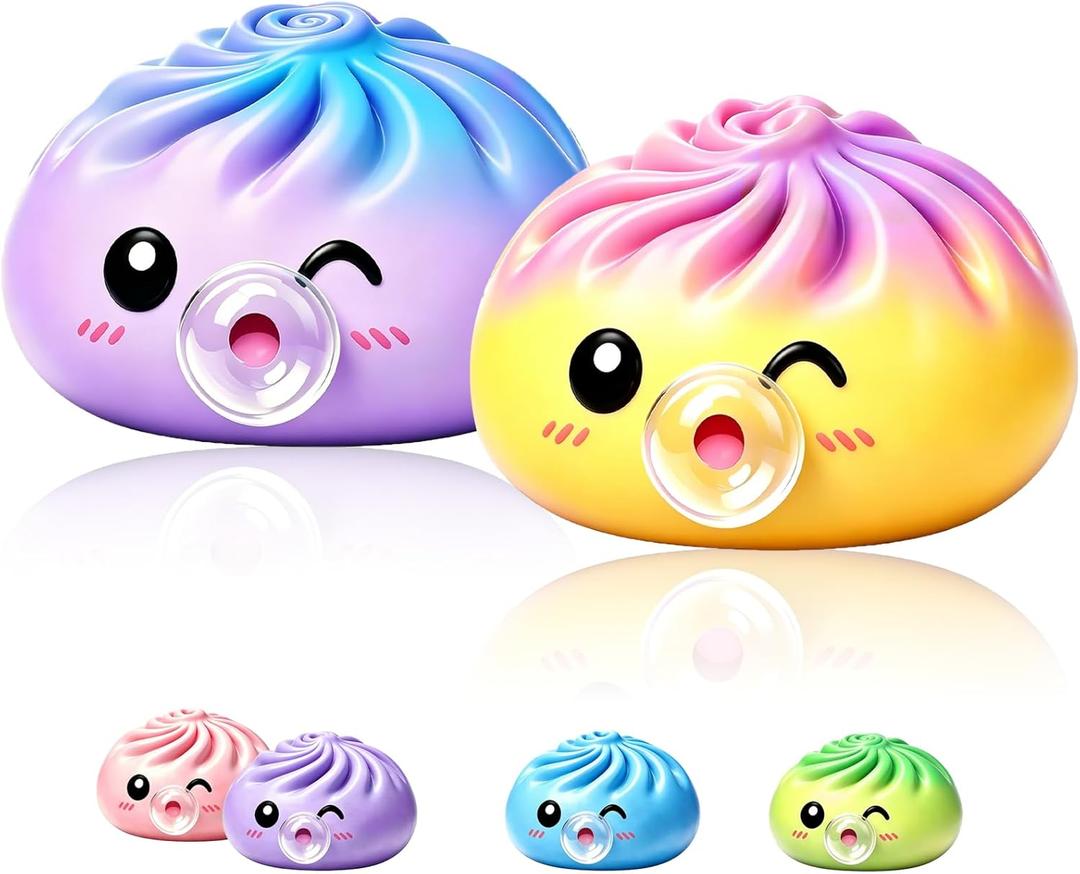 2026 Blow Bubble Squishy, Dumpling 2.0 Squishy Blowing a Bubble, Soft StressRelief Fidget, Sensory Balls, MysteryDumpling Box, Cute Desk & Birthday Gift