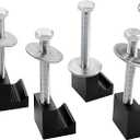 J Hook Crossover Tool Box Mounting Clamps for Pickup Truck Tool Box Mount Tie Downs (4 PCS, Blcak)