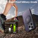 QTlier case for iPhone 16pro, 360 Rotatable Ring Stand, Raised Camera Frame, Shockproof Purple