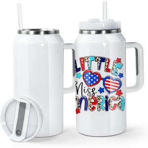 AGH 60 oz Sublimation Tumbler with Handle and Straw 2 Pack Reusable Insulated Travel Mugs,Stainless Steel Vacuum Insulated Mug,Keeps Ice Cold for 24 Hours,Dishwasher Safe