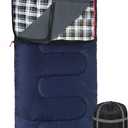 REDCAMP Cotton Flannel Sleeping Bag for Camping Backpacking, Adults Cold Weather Envelope Sleeping Bags with 2 lbs Filling