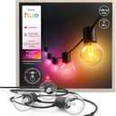 Philips Hue Festavia Globe Outdoor String Lights, White & Color Ambiance, 45ft,16 Bulbs, Dimmable, Control with Hue App or Voice, Bridge Required