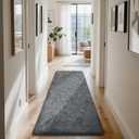 Soft Runner Rugs for Bedroom, Dark Grey 2x8 Runners for Hallways Fluffy Rug Area Rug, Bedside Rug for Living Room Bedroom Kids Room Home Decor