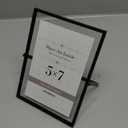 Floating Frame Floating Picture Frames, 5x7 Double Real Glass Metal Photo Frame with Pull-Out Easel Stand for Wall Vertical Tabletop Display, Home, Office, Photo Gallery, Wall Art, Wedding Decoration (Matte Black)