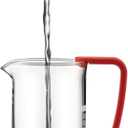Bodum 34oz Brazil French Press Coffee Maker, High-Heat Borosilicate Glass, Red - Made in Portugal