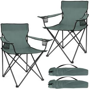 Joyfair Portable Camping Chair, Outdoor Lawn Folding Chairs for Adults, Heavy Duty Large Foldable Chairs for Beach, Fishing, Tailgating and More Outdoor Sport, Carry Bag & Cup Holder