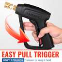 YAMATIC Short Pressure Washer Gun with Swivel Brass 3/8" Quick Connector, Power Washer Handle with Easy Pull Trigger Replacement for Ryobi, Simpson, Craftsman, DeWalt, 4000 PSI