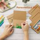 Silunkia 60 Packs Brown Photo Frame Cards and Envelopes for 4 x 6 Picture, Paper Picture Frames and Self Seal Envelopes for Birthday Christmas Wedding Invitations Graduations Classroom