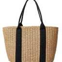 Women Straw Bags Summer Beach Large Tote Bag Handmade Woven Shoulder Crossbody Handbag