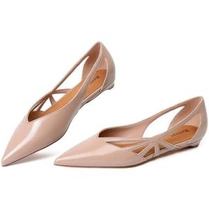 Reitoye Flats for Womens Closed Pointed Toe Ballet Flat Comfortable Dressy Work Slip On Casual Shoes Womens Flats, Size 9