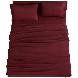 SONORO KATE Bed Sheet Set Super Soft Microfiber 1800 Thread Count Luxury Egyptian Sheets 16-Inch Deep PocketWrinkle and Hypoallergenic-4 Piece (Burgundy, Queen)