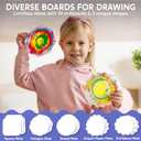 Klever Kits Spin Art for Kids, 2-in-1 Spin Spiro Machine Kit, Arts & Crafts Paint for Boys & Girls, Painting Spinner Toys Kits, DIY Birthday Gifts for Kids Age 6 and up