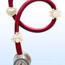 Plifal 5 Pieces Stethoscope Charms Tag for Nurse - Pearl Elegant Stethoscope Charms Label Accessories Fit for Littmann, Presents for Pediatric Doctors, Student Nurse, Nursing Graduation