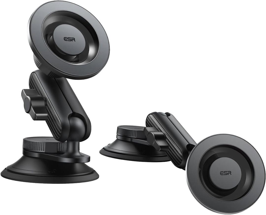 ESR MagSafe Car Mount, Vacuum Magnetic Car Mount, OmniLock 360 Adjustable Magnetic Phone Holder for Car, Suction Cup Phone Holders for Your Car, for iPhone 16/15/14/13/12/Samsung, All Smartphones