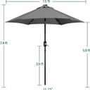 Yaheetech 7.5 ft Solar Patio Umbrella LED Lighted Umbrella with Tilt and Crank Lift System, Table Market Sunshade for Garden, Deck, Backyard, Pool and Beach, Grey
