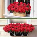 12 Pcs Artificial Flowers for Outdoors, Faux Silk Geraniums Flowers UV Resistant Fake Flowers Outdoor Plants for Front Porch Yard Patio Garden Home Decor (12, Red)