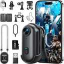 4K Mini Body Camera, Wearable Action Body Cam, Sports Action Camera， Thumb Size Hands-Free Recording Body Worn Camera, Premium Portable Camcorder Mount Anywhere for Work, Travel, Fishing, Pet Walking
