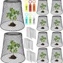 Dukelai 10 Pcs Chicken Wire Cloche Plant Covers Garden Netting Metal Heavy Duty Plant Protectors from Animals for Keeping Bunnies Chicken Squirrels Birds Other Out 9.13×9.13 in