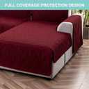 Genina Sectional Couch Covers for Dogs L Shaped Sofa Covers Chaise Lounge Cover Reversible Sofa Cover Sectional Furniture Protector for Pets, Kids (Wine Red, Large)