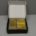 Dealusy 200 Count Heavy Duty Gold Plastic Silverware, 100 Forks, 50 Spoons, 50 Knives, BPA-Free, Heat Resistant, Disposable Plastic Utensils Set Cutlery Set, Plasticware Bulk