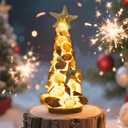 Sea Shell Christmas Tree DIY Handmade Crafts, Mini Shell Tree with 3-Mode LED Lights for Christmas Decor, Coastal Holiday, New Year, Birthday Party Gift, Versatile Home Decoration