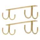 2Pcs Under Cabinet Mug Holder Rack Iron Hook Organizer for Kitchen for Coffee Mugs and Kitchen Accessories Space Saving Design