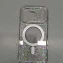 Bonoma for iPhone 17 Pro Case 2025 Sparkly Glitter Bling Back, Magnetic Support for MagSafe Shockproof, Crystal and Clear High-Duty Protection for Girls Women-Sparkly Glitter