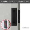 Recessed Finger Flush Pulls with Edge Pull -Sliding Closet Door Handles Hardware Suitable for Pocket Door,Closet Door,Sliding Doors, Barn Door Handle (Black, 4.72Inch)